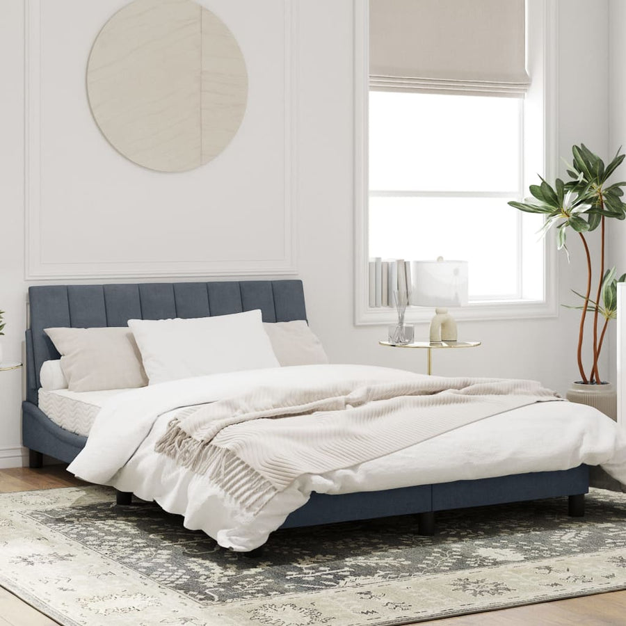 Bedframe Met Hoofdeinde Fluweel Donkergrijs 140X190 Cm