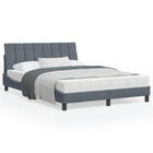 Bedframe 140x190 cm fluweel donkergrijs