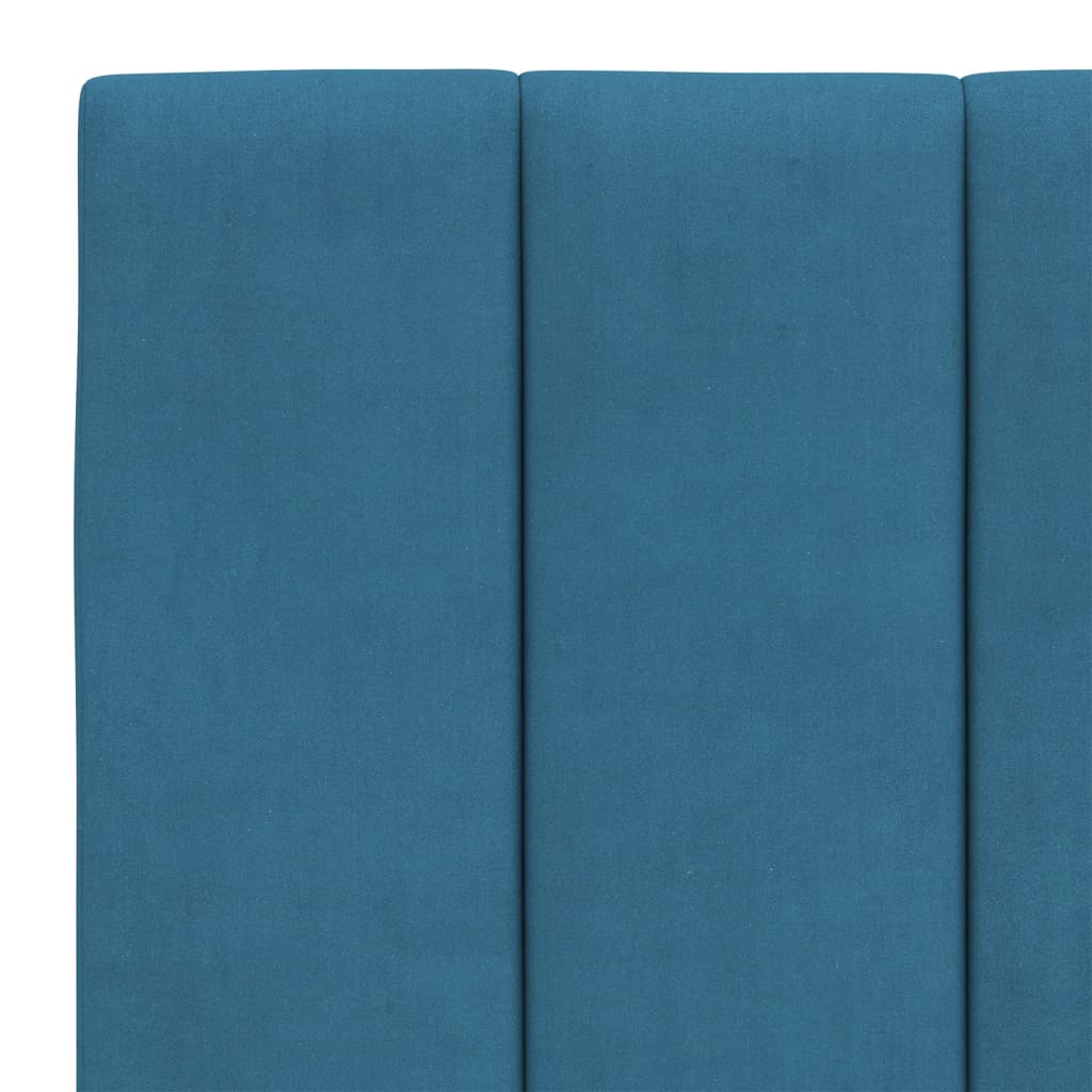 Bedframe Met Hoofdeinde Fluweel 140 x 190 cm Blauw