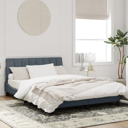 Bedframe Met Hoofdeinde Fluweel Donkergrijs 140X200 Cm