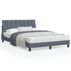 Bedframe 140x200 cm fluweel donkergrijs