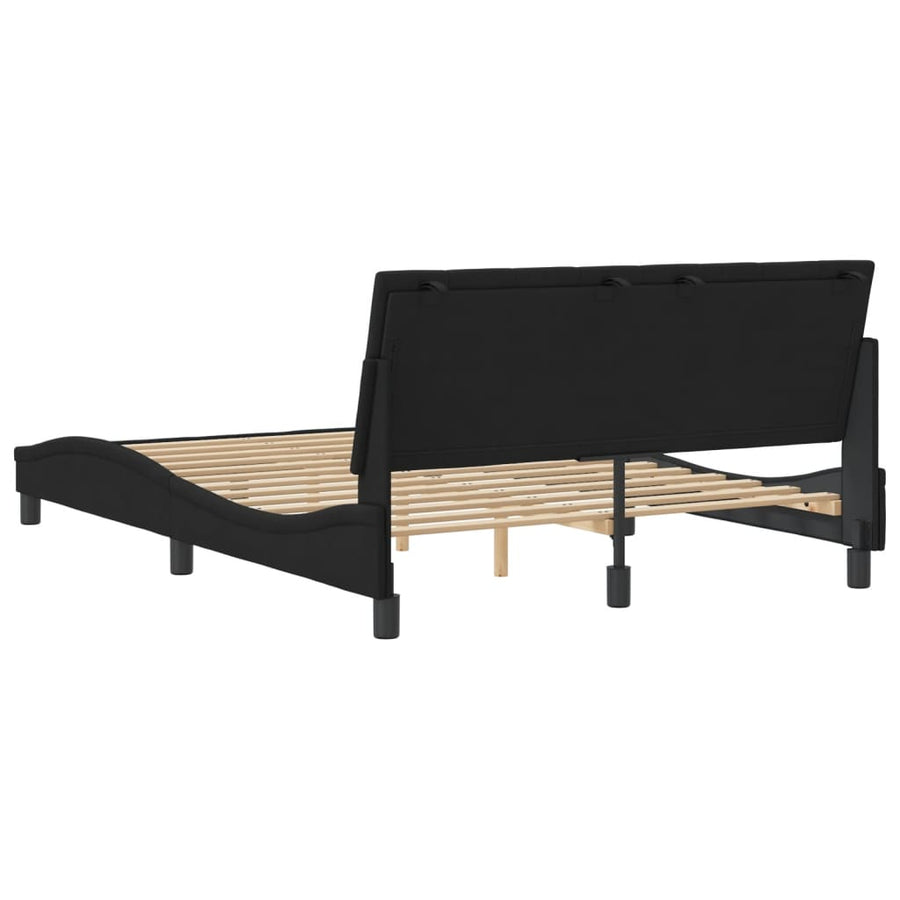 Bedframe Met Hoofdeinde Fluweel Zwart 140X200 Cm