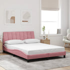Bed frame without mattress "Hanko" velvet pink 140x200 cm