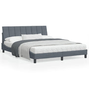 Bedframe 160x200 cm fluweel donkergrijs
