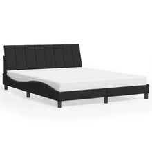 Bedframe Zonder Matras Fluweel 160 x 200 cm Zwart