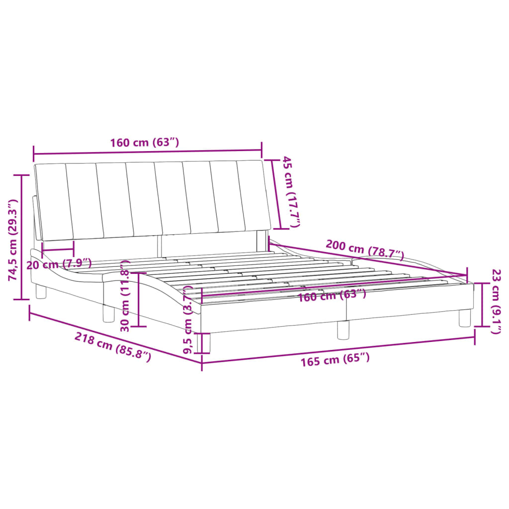 Bedframe Met Hoofdeinde Fluweel 160 x 200 cm Donkergroen