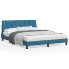 Bedframe Met Hoofdeinde Fluweel Blauw 160X200 Cm