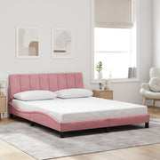 Bedframe 160x200 cm fluweel roze