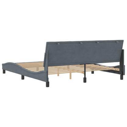 Bedframe Met Hoofdeinde Fluweel Donkergrijs 180X200 Cm