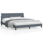 Bedframe 180x200 cm fluweel donkergrijs