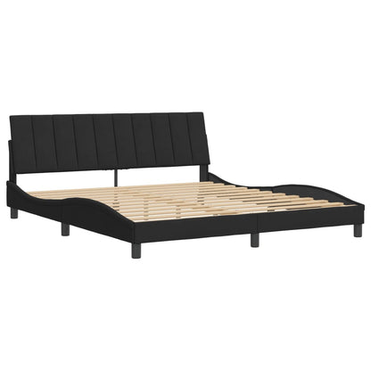 Bedframe Met Hoofdeinde Fluweel Zwart 180X200 Cm