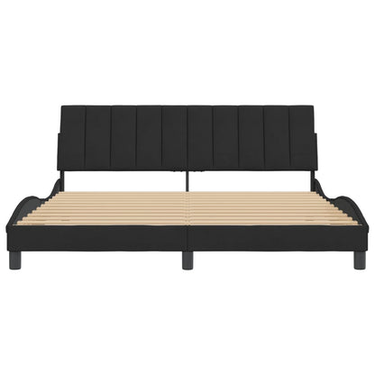 Bedframe Met Hoofdeinde Fluweel Zwart 180X200 Cm