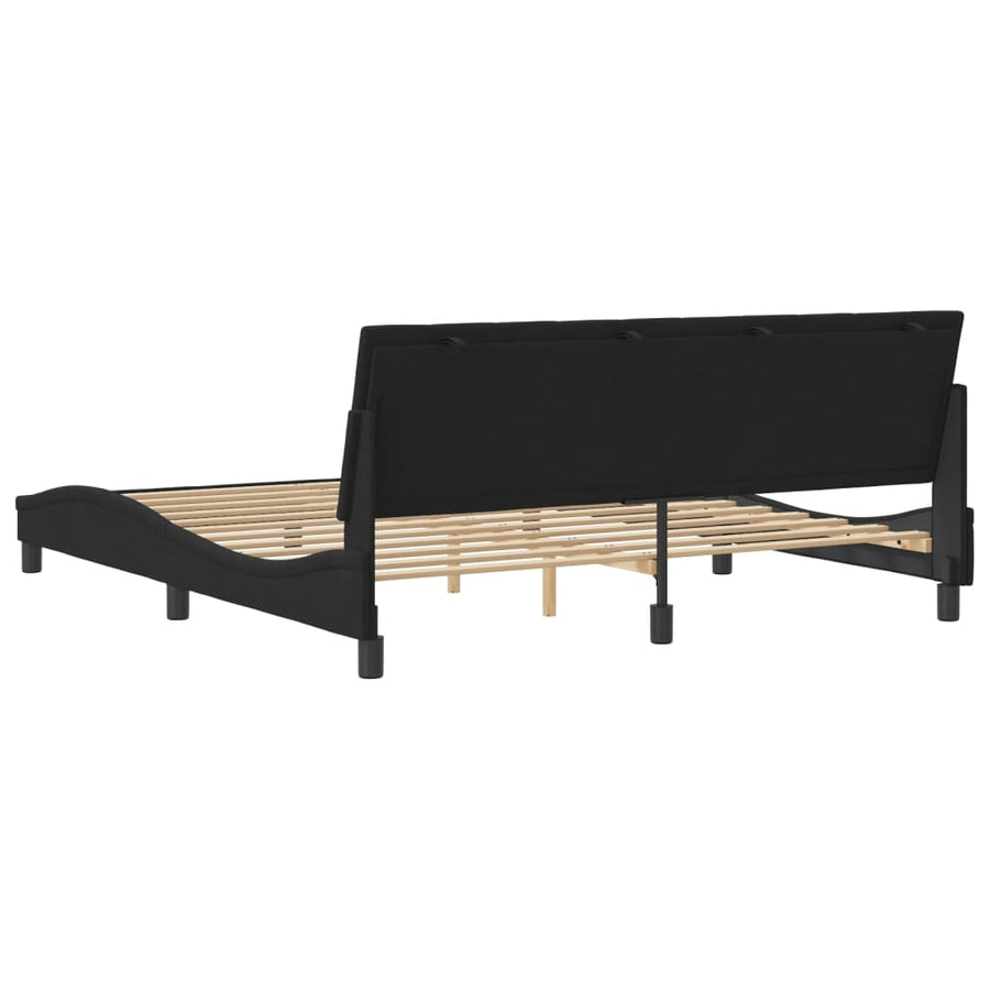 Bedframe Met Hoofdeinde Fluweel Zwart 180X200 Cm