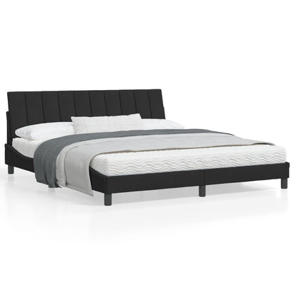 Bedframe Met Hoofdeinde Fluweel Zwart 180X200 Cm