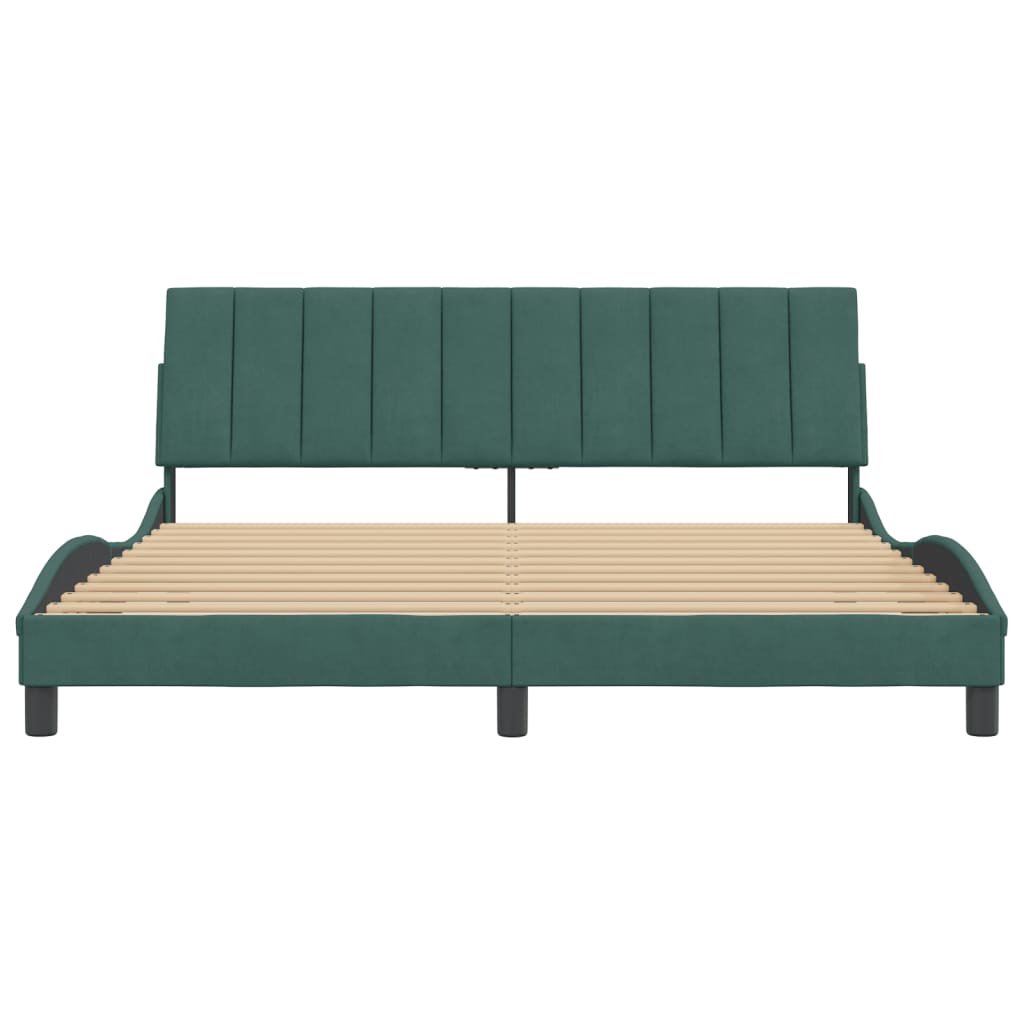 Bedframe Met Hoofdeinde Fluweel 180 x 200 cm Donkergroen