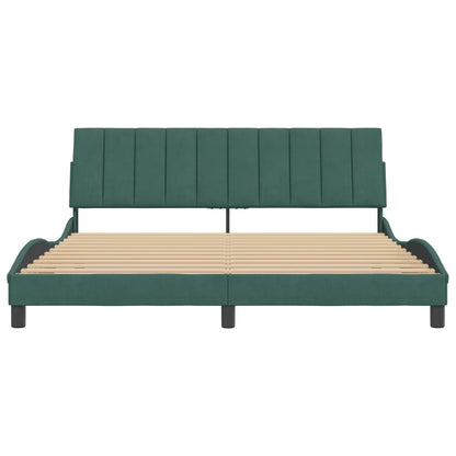 Bedframe Met Hoofdeinde Fluweel 180 x 200 cm Donkergroen