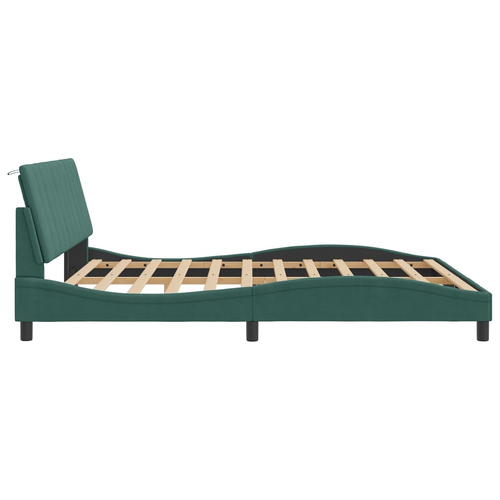 Bedframe Met Hoofdeinde Fluweel 180 x 200 cm Donkergroen
