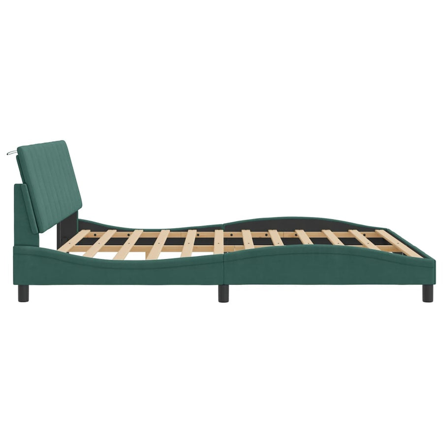 Bedframe Met Hoofdeinde Fluweel 180 x 200 cm Donkergroen