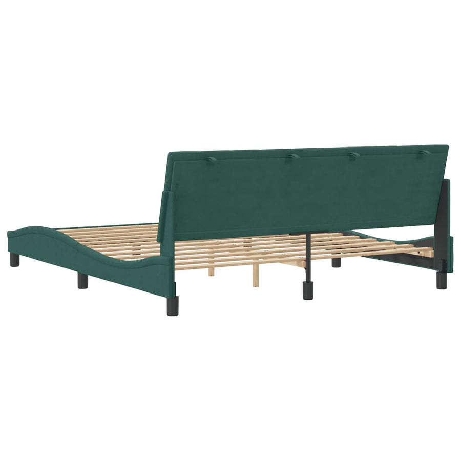 Bedframe Met Hoofdeinde Fluweel 180 x 200 cm Donkergroen