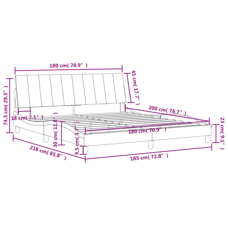 Bedframe Met Hoofdeinde Fluweel Blauw 180X200 Cm