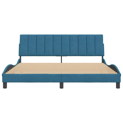 Bedframe Met Hoofdeinde Fluweel Blauw 180X200 Cm