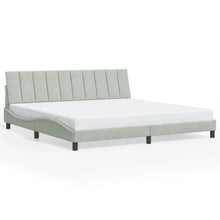 Bedframe Zonder Matras Fluweel 200 x 200 cm Lichtgrijs