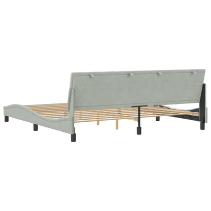 Bedframe Zonder Matras Fluweel 200 x 200 cm Lichtgrijs