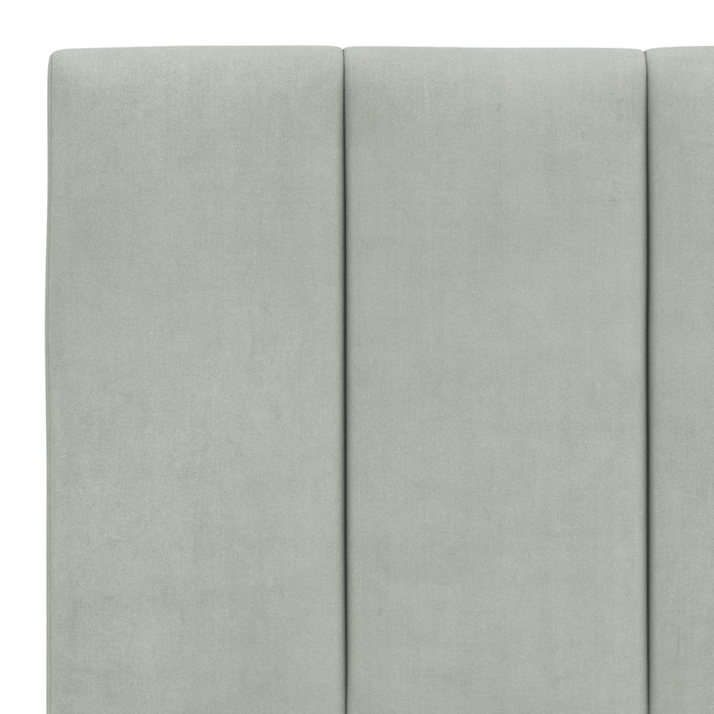 Bedframe Zonder Matras Fluweel 200 x 200 cm Lichtgrijs