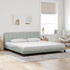 Bed frame without mattress "Hanko" 200x200 cm velvet light grey