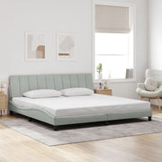 Bedframe 200x200 cm fluweel lichtgrijs