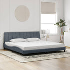 Bed frame without mattress "Hanko" 200x200 cm velvet dark grey