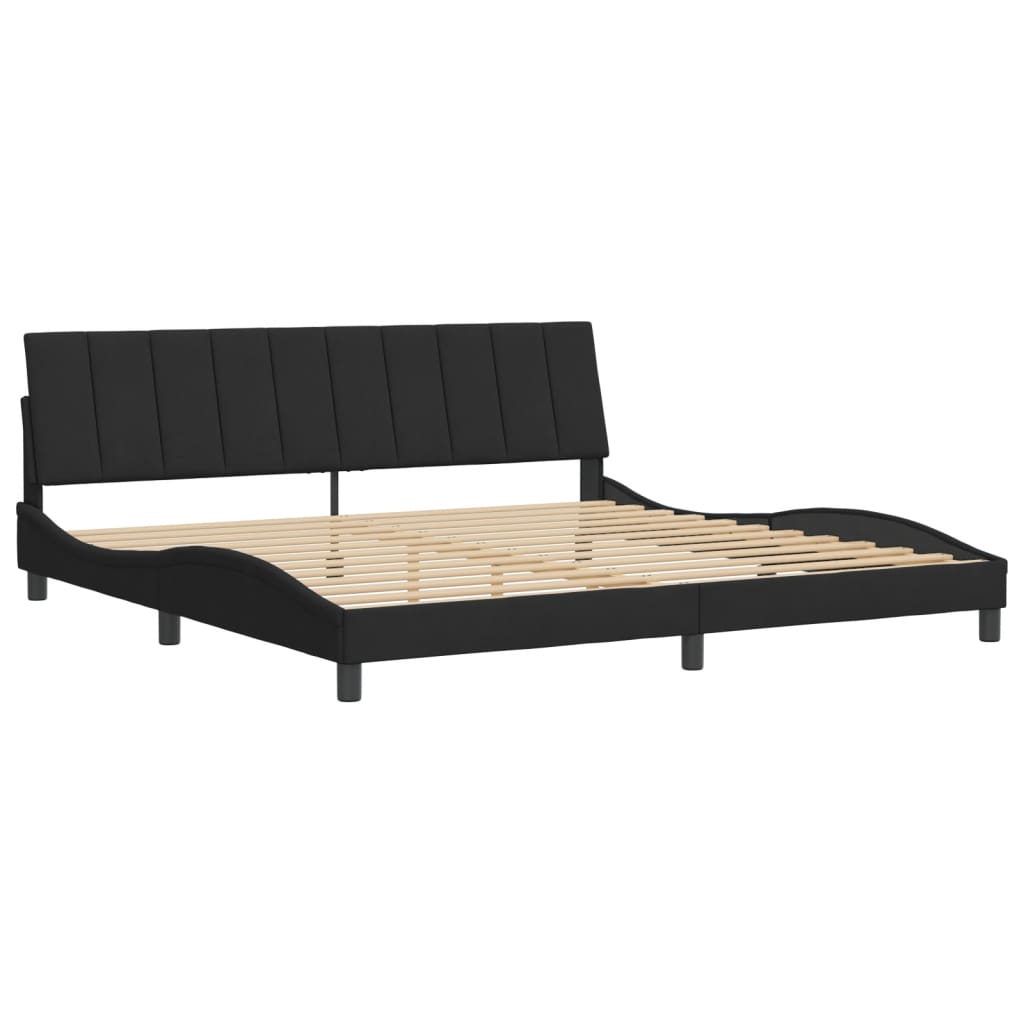Bedframe Zonder Matras 200X200 Cm Fluweel Zwart Wit En Grijs