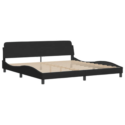 Bedframe Zonder Matras 200X200 Cm Fluweel Zwart Wit En Grijs