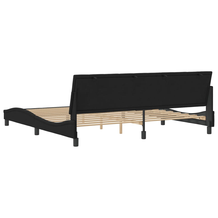 Bedframe Zonder Matras 200X200 Cm Fluweel Zwart Wit En Grijs