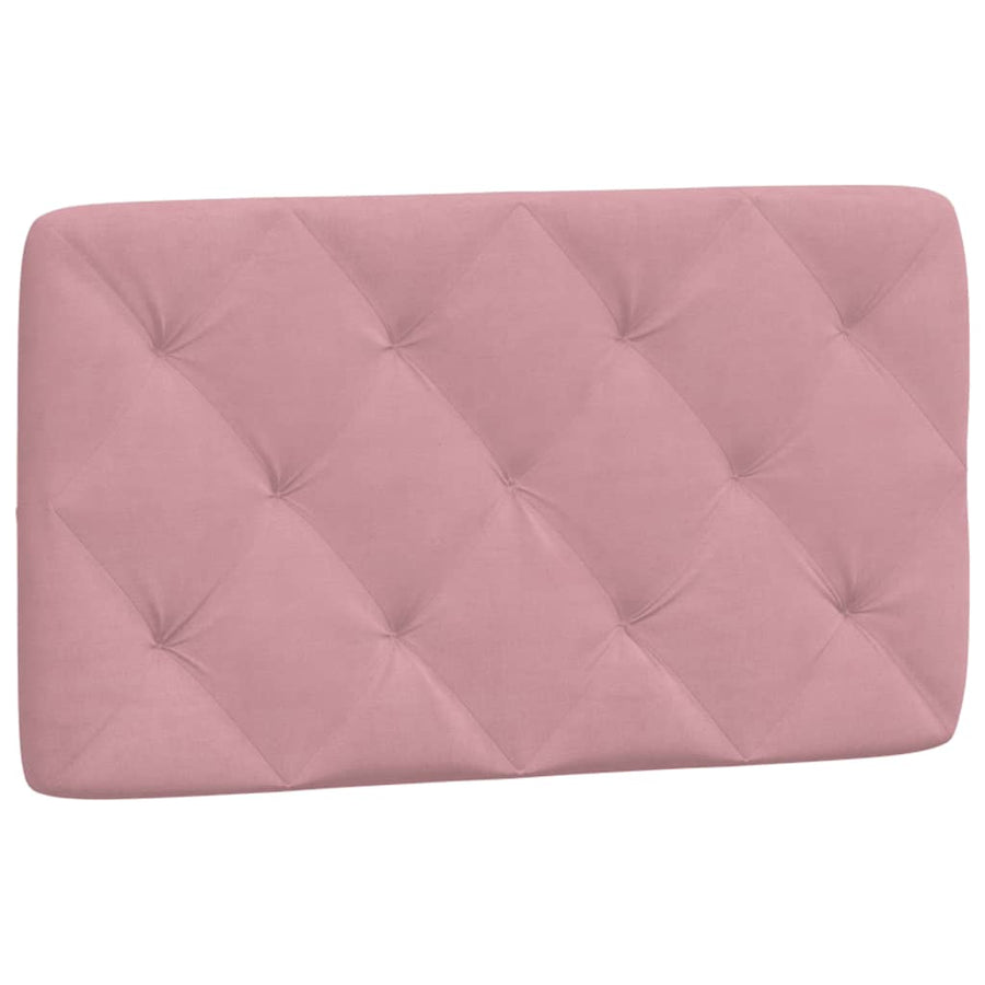 Bedframe met hoofdeinde fluweel roze 90x200 cm