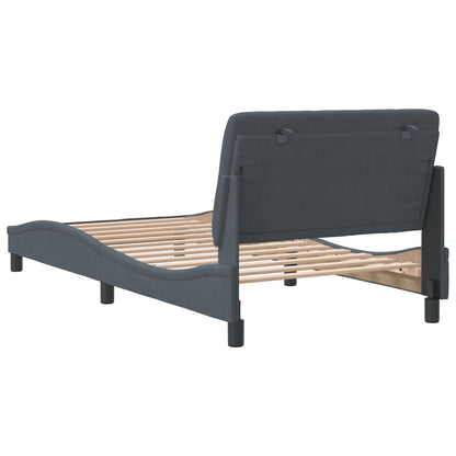 Bedframe met hoofdeinde fluweel donkergrijs 100x200 cm