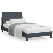Bedframe 100x200 cm fluweel donkergrijs