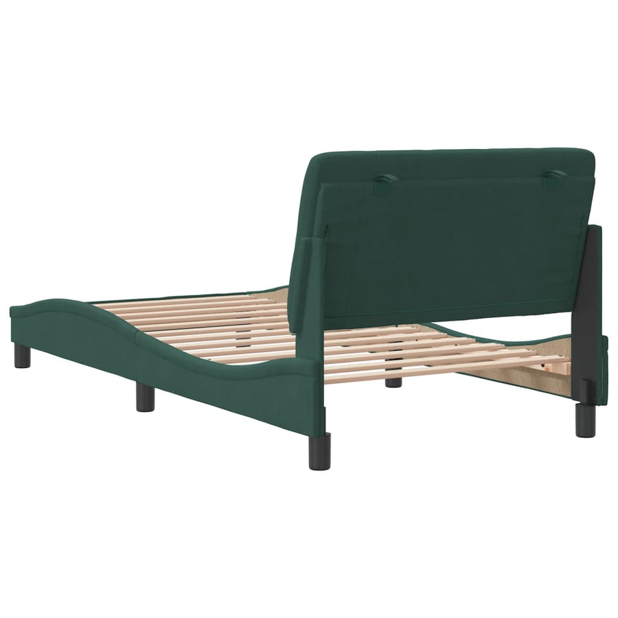 Bedframe met hoofdeinde fluweel donkergroen 100x200 cm