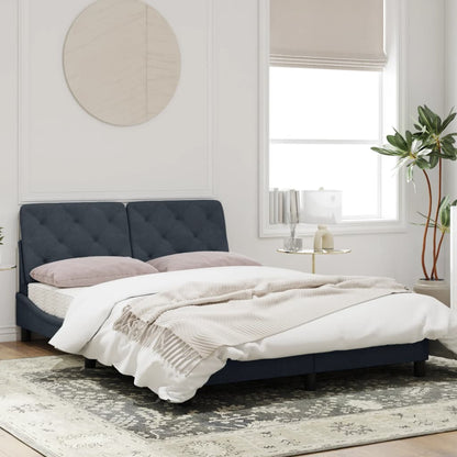 Bedframe met hoofdeinde fluweel donkergrijs 120x200 cm