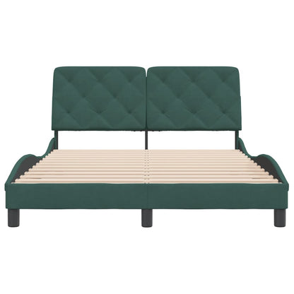 Bedframe met hoofdeinde fluweel donkergroen 120x200 cm