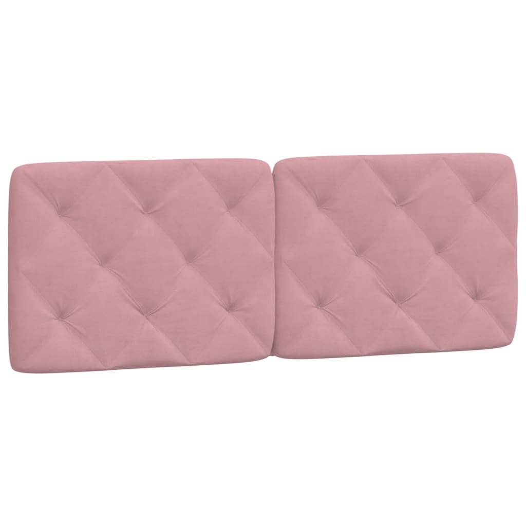 Bedframe met hoofdeinde fluweel roze 120x200 cm
