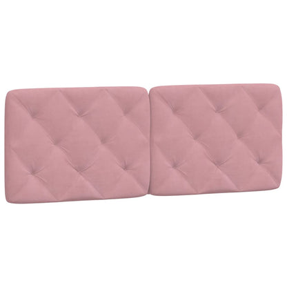Bedframe met hoofdeinde fluweel roze 120x200 cm