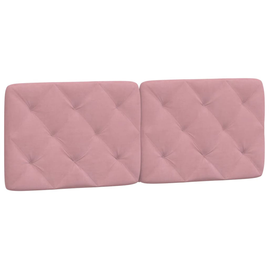 Bedframe met hoofdeinde fluweel roze 120x200 cm