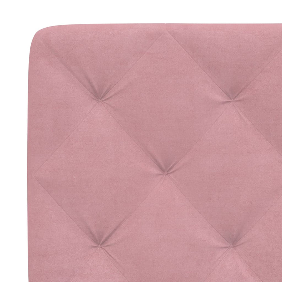 Bedframe met hoofdeinde fluweel roze 120x200 cm