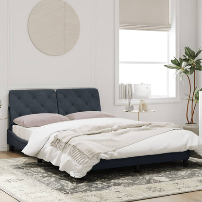 Bedframe met hoofdeinde fluweel donkergrijs 140x190 cm