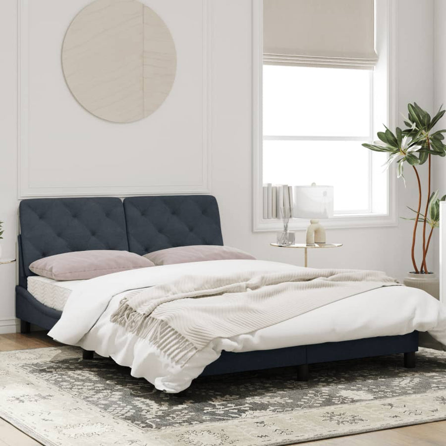 Bedframe met hoofdeinde fluweel donkergrijs 140x190 cm