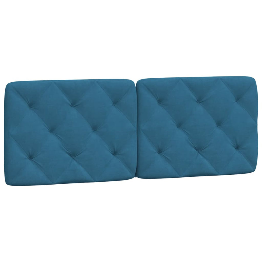 Bedframe met hoofdeinde fluweel blauw 140x200 cm