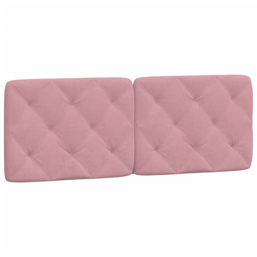 Bedframe met hoofdeinde fluweel roze 140x200 cm