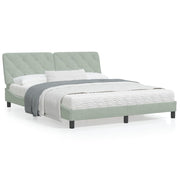 Bedframe 160x200 cm fluweel lichtgrijs