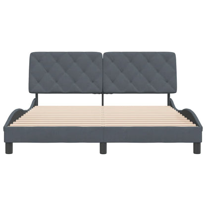 Bedframe met hoofdeinde fluweel donkergrijs 160x200 cm